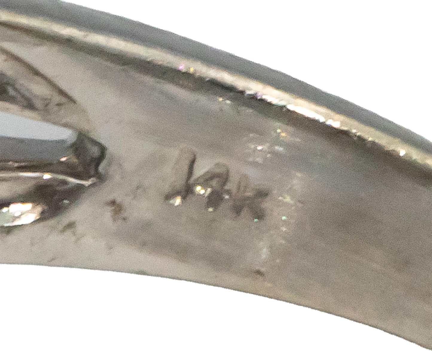 14k White Gold 0.80CT VS Princess and Round Cut Diamond Pave Ring Size 5.25