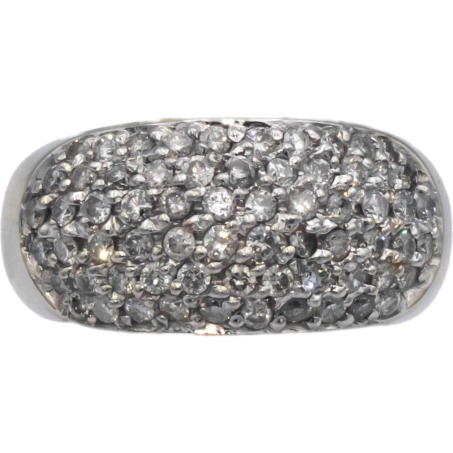 14k White Gold 1.0CT Diamond Cluster Cocktail Ring Size 6