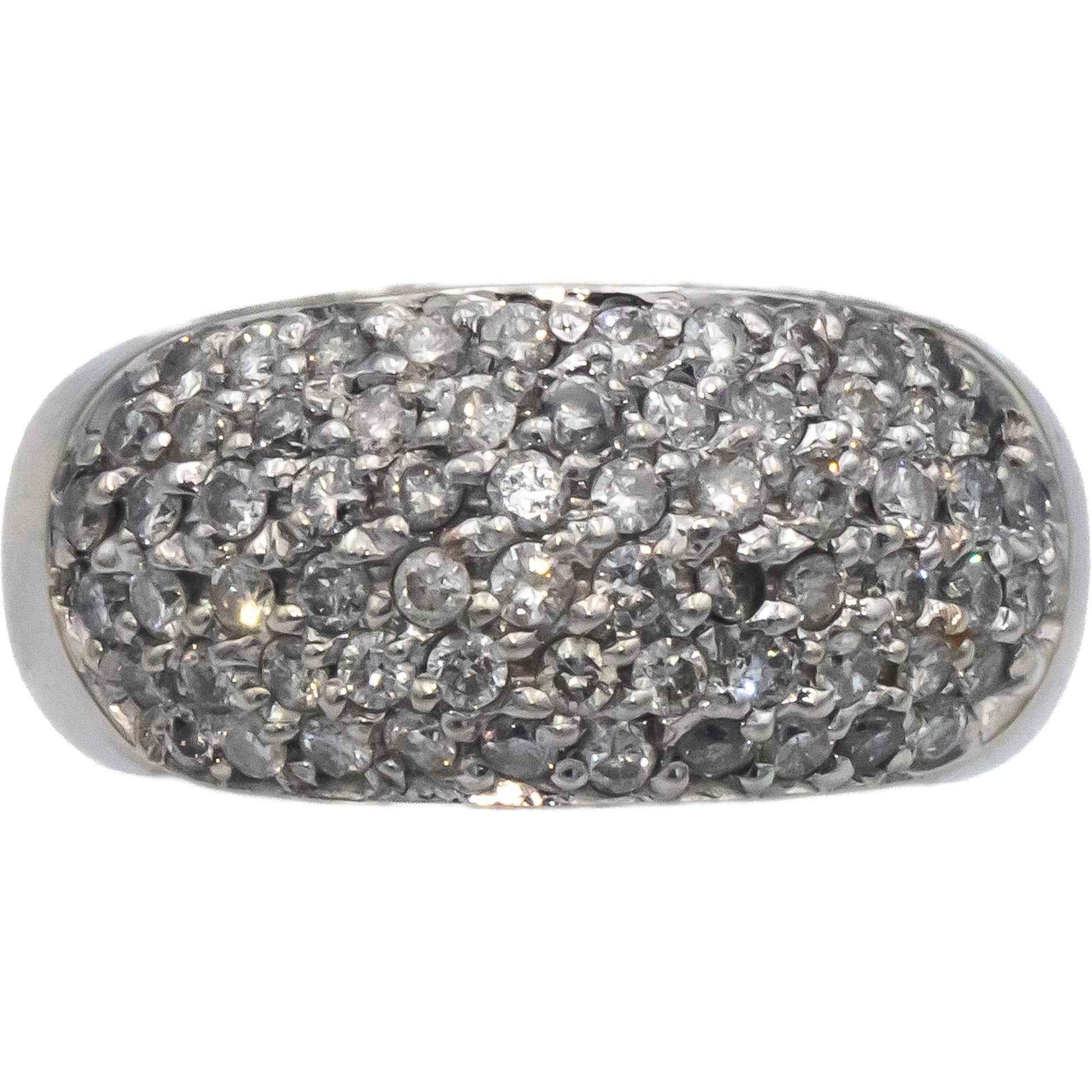 14k White Gold 1.0CT Diamond Cluster Cocktail Ring Size 6