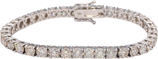 14k White Gold Round Cut Diamond Tennis Bracelet 14.01CT