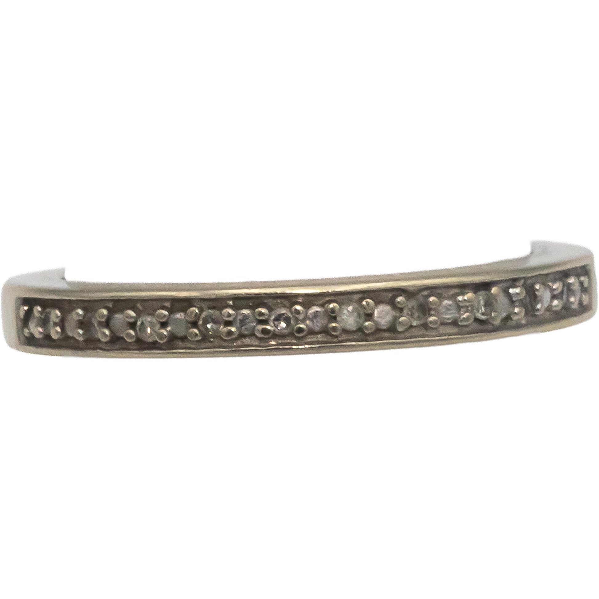 14k White Gold 0.05CT Diamond Band Ring Size 6.25