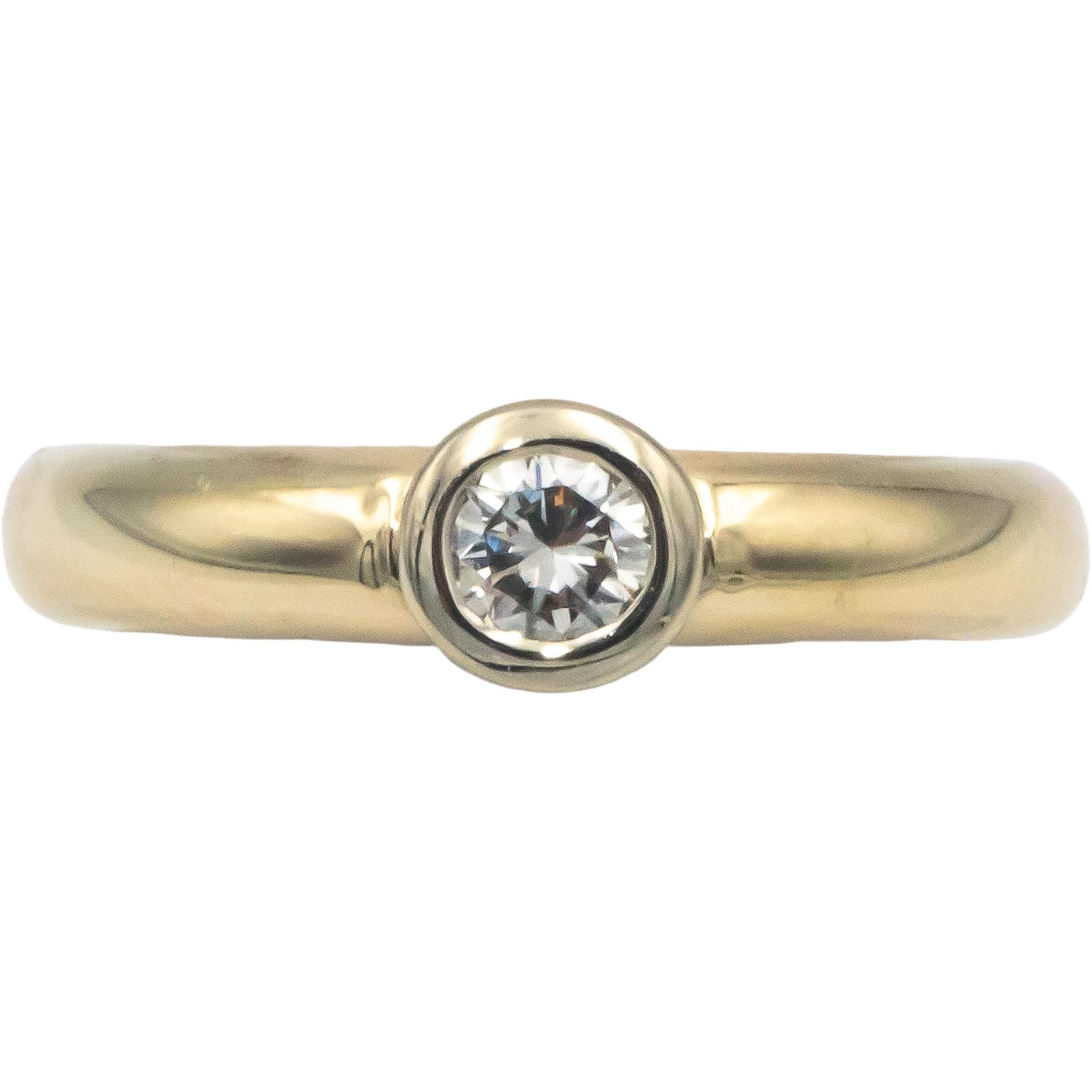 14k Yellow Gold 0.20CT VS Diamond Solitaire Band Ring Size 5.5