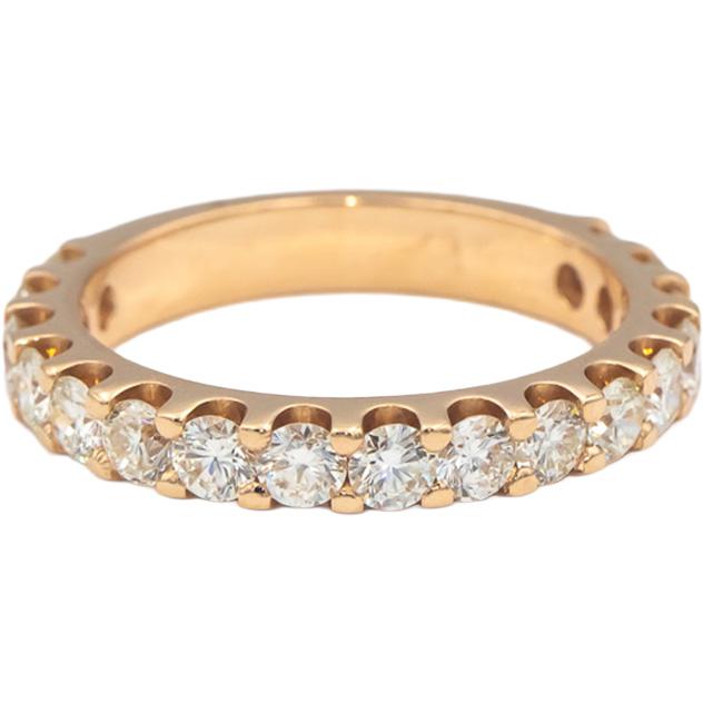 18k Rose Gold 1.46CT VS Round Cut Diamond Wedding Anniversary Band Ring Size 7