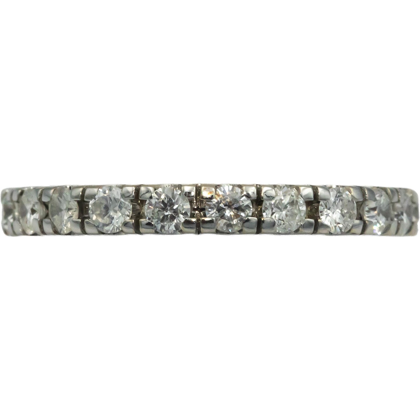 18k White Gold Round Diamond Semi-Eternity Band Ring 0.72CT Size 7.5