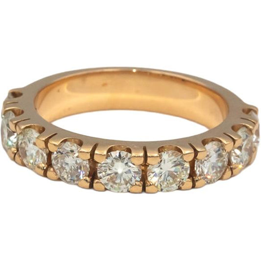 18k Rose Gold 1.98CT Round Cut Diamond Semi-Eternity Band Ring Size 6.5