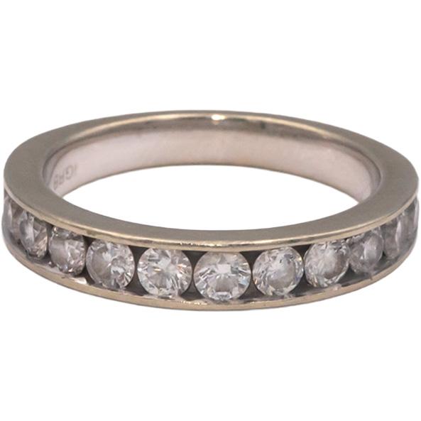 14k White Gold 0.75CT Round Cut Diamond Band Ring Size 7