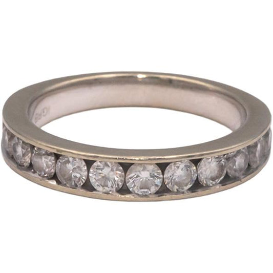 14k White Gold 0.75CT Round Cut Diamond Band Ring Size 7