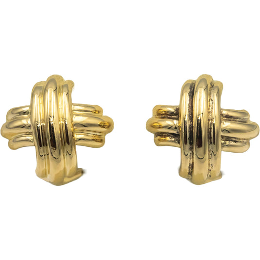 TIFFANY & CO. 18k Yellow Gold Jewelry "X" Kiss Earrings