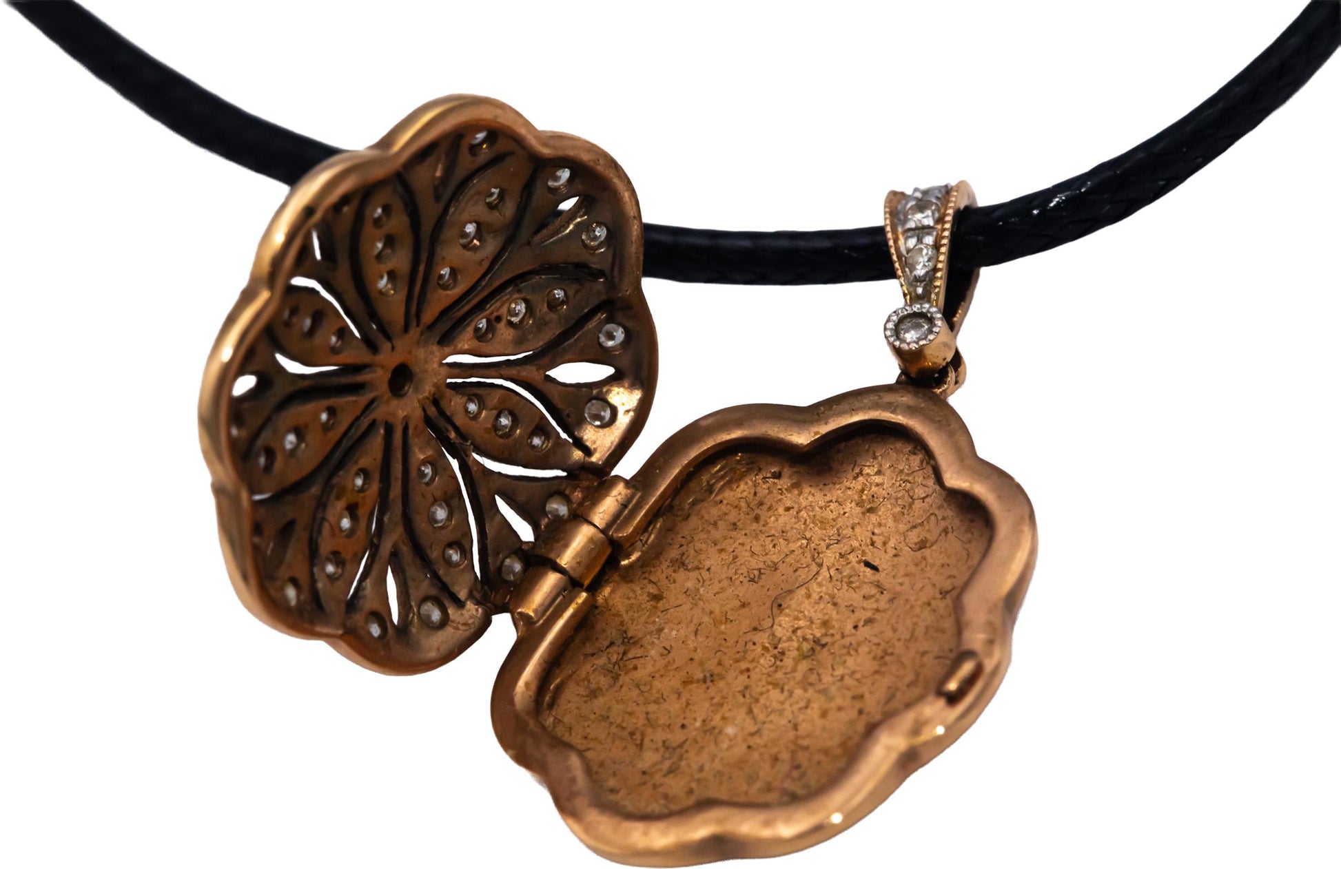 14k Rose Gold 0.25CT Round Cut Diamond Locket Pendant Necklace