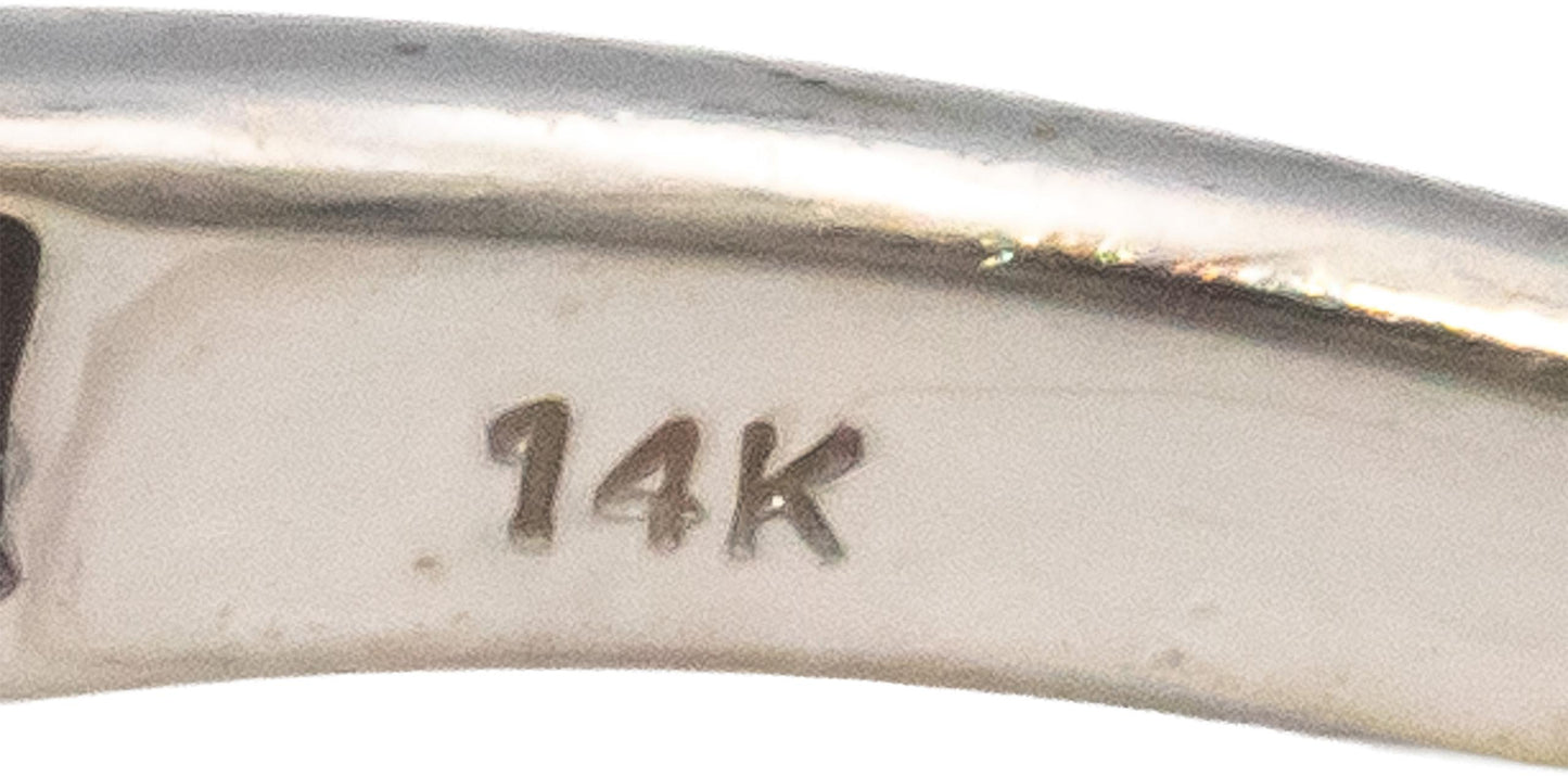 14k White Gold VS Diamond Cocktail Ring 0.80CT w/ .20CT Princess Center Size 7