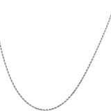 10k White Gold Jewelry 26" Long/2mm Wide Solid Diamond Cut Twisted Rope Necklace