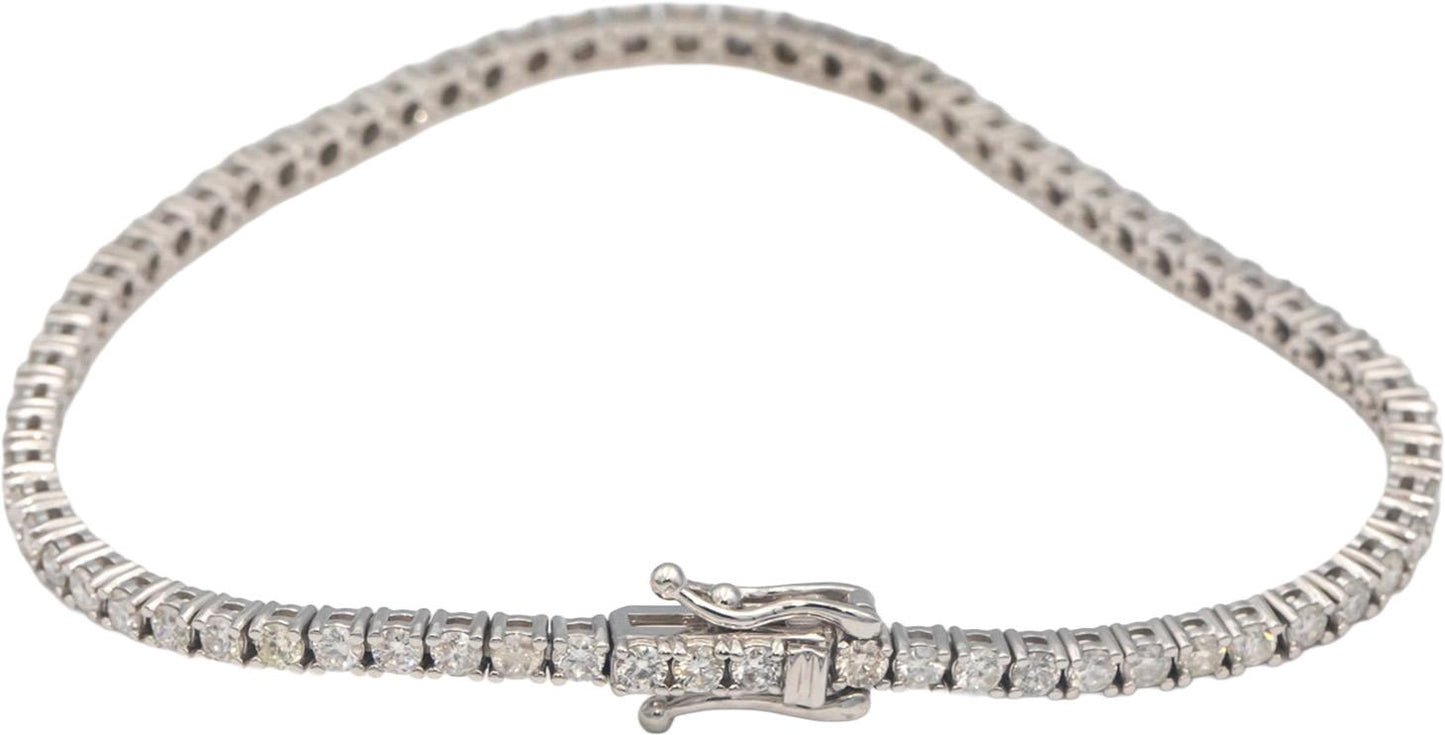 14k White Gold Jewelry 2.90CT Round Cut Prong Set Diamond Tennis Bracelet