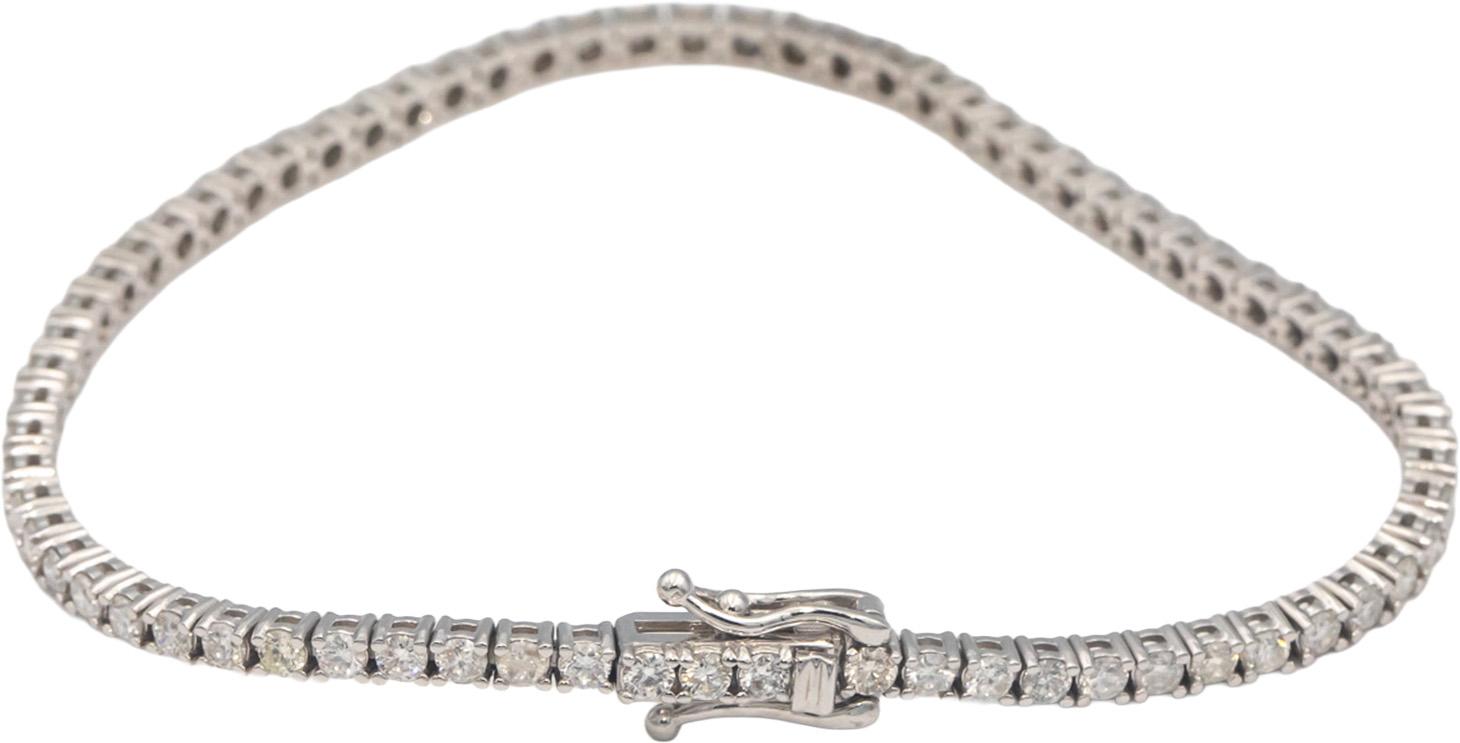14k White Gold Jewelry 2.90CT Round Cut Prong Set Diamond Tennis Bracelet