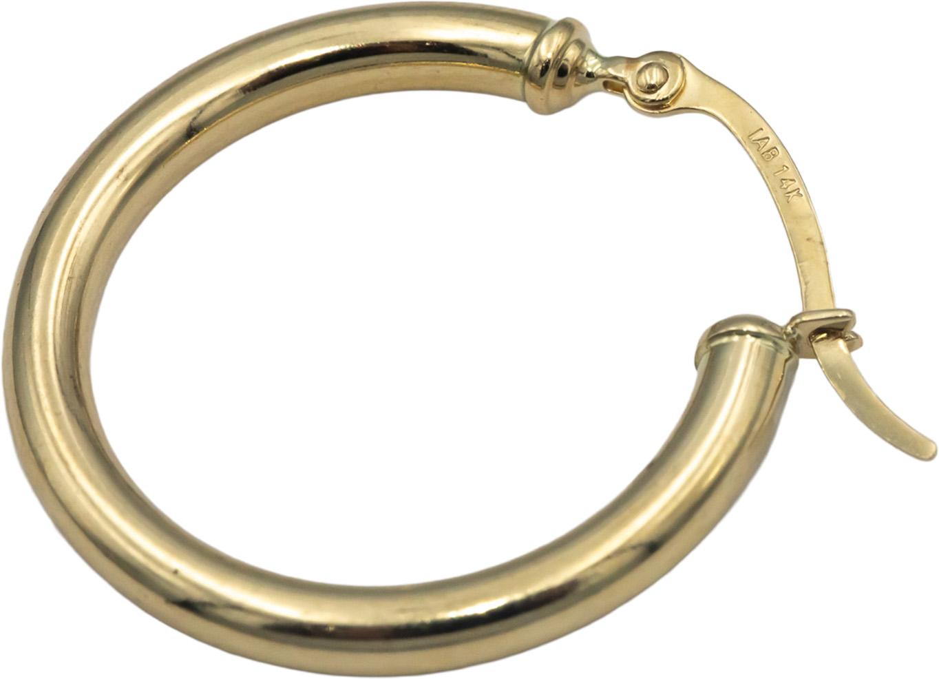 14k Yellow Gold Jewelry 25.2mm Diameter Hoop Earrings
