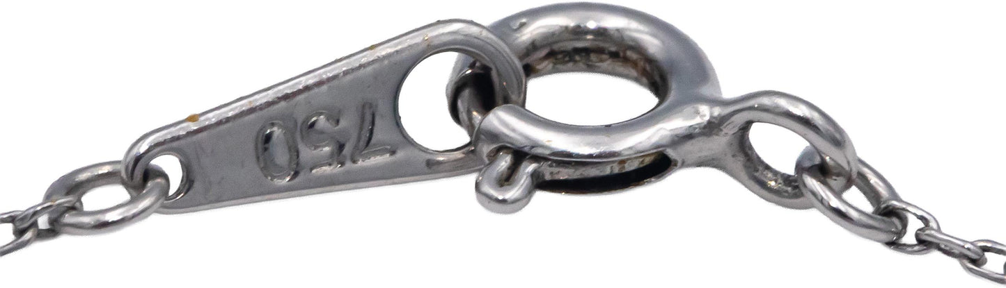 18k White Gold 0.10CT Round Cut Diamond Wishbone Pendant Necklace Chain