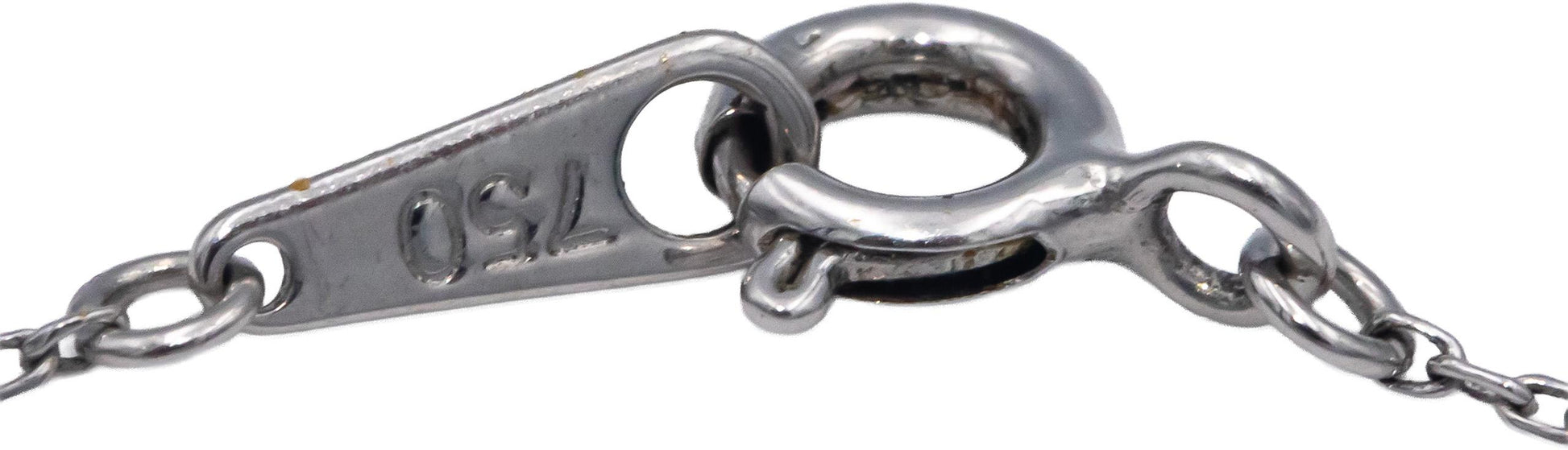 18k White Gold 0.10CT Round Cut Diamond Wishbone Pendant Necklace Chain