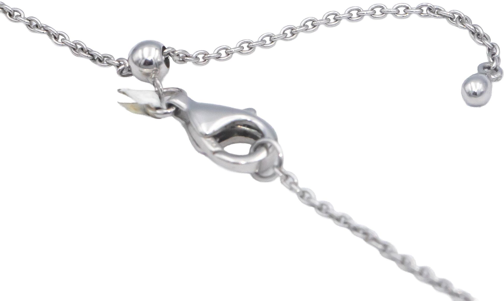 18k White Gold 0.10CT VS Round Cut Diamond Star Necklace w/ Adjustable Clasp