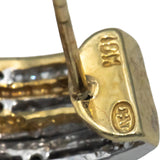 Diamond 10k Yellow & White Gold Channel Set Curved Stud Earrings 0.50CT