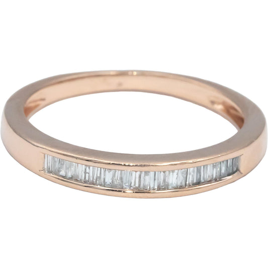 14k Rose Gold VS Baguette Diamond Channel Set Anniversary Ring .25 CT Size 8