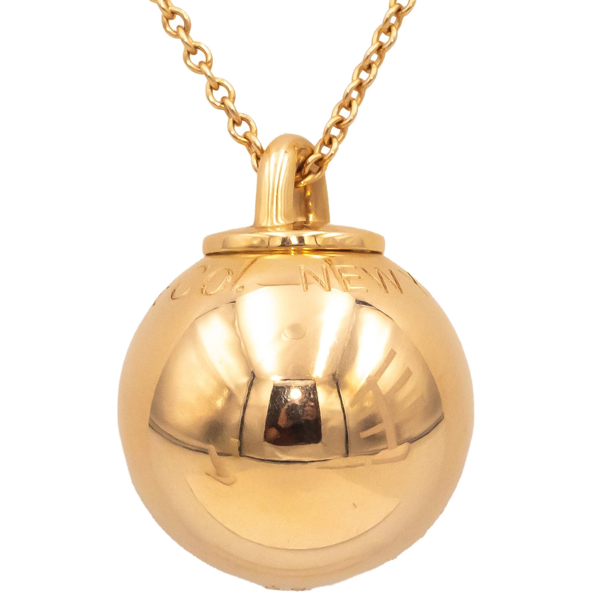 TIFFANY & CO. 18k Rose Gold Jewelry Hardware Ball Chain Necklace w/ Box & Pouch