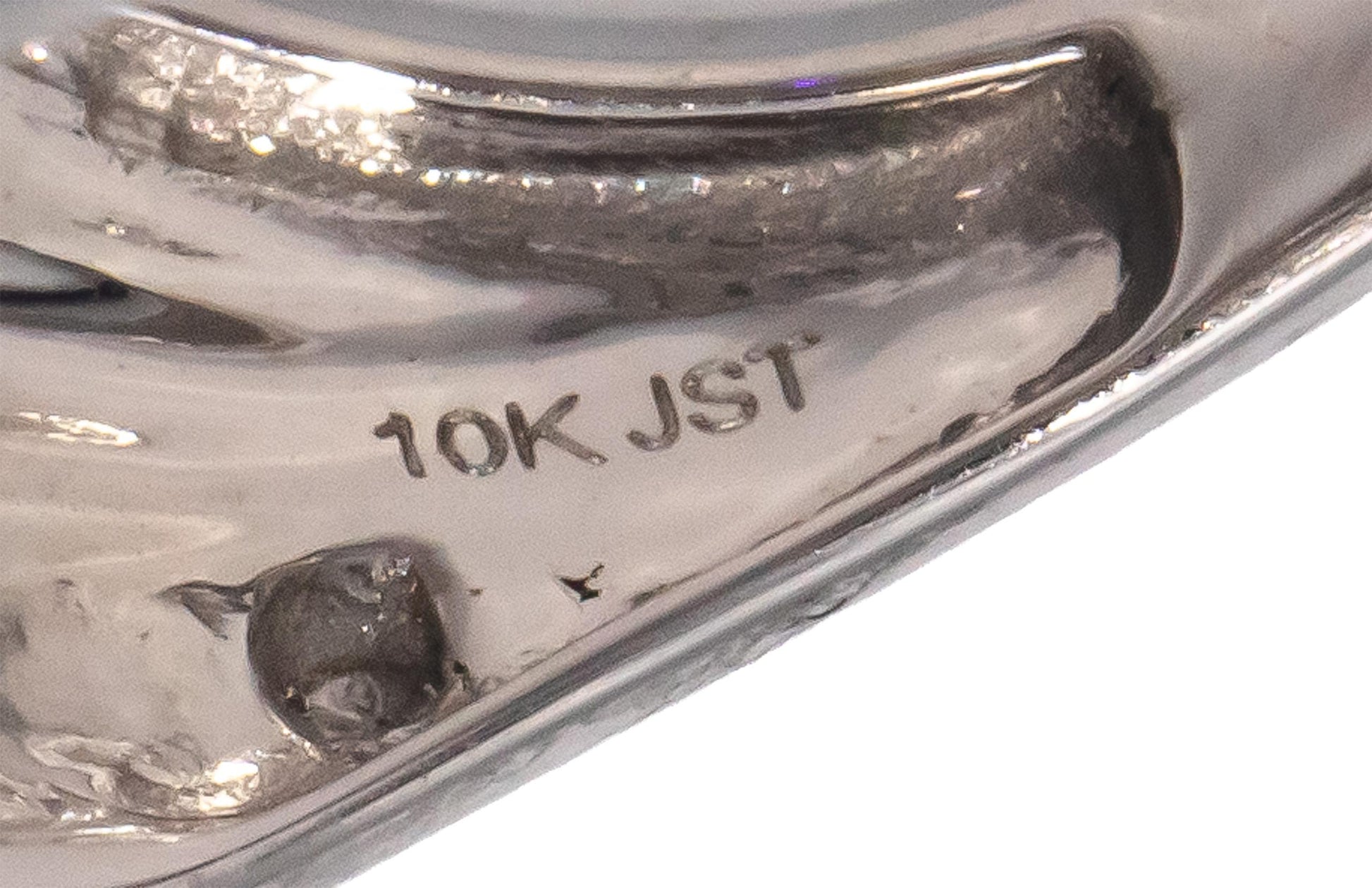10k White Gold Round & Baguette Cut Diamond Crossover Cocktail Ring 1.0CT Size 7