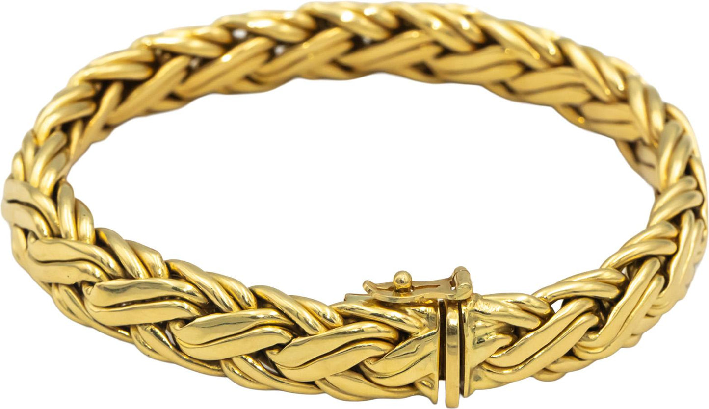TIFFANY & CO. 18k Yellow Gold Byzantine Woven Chain Bracelet