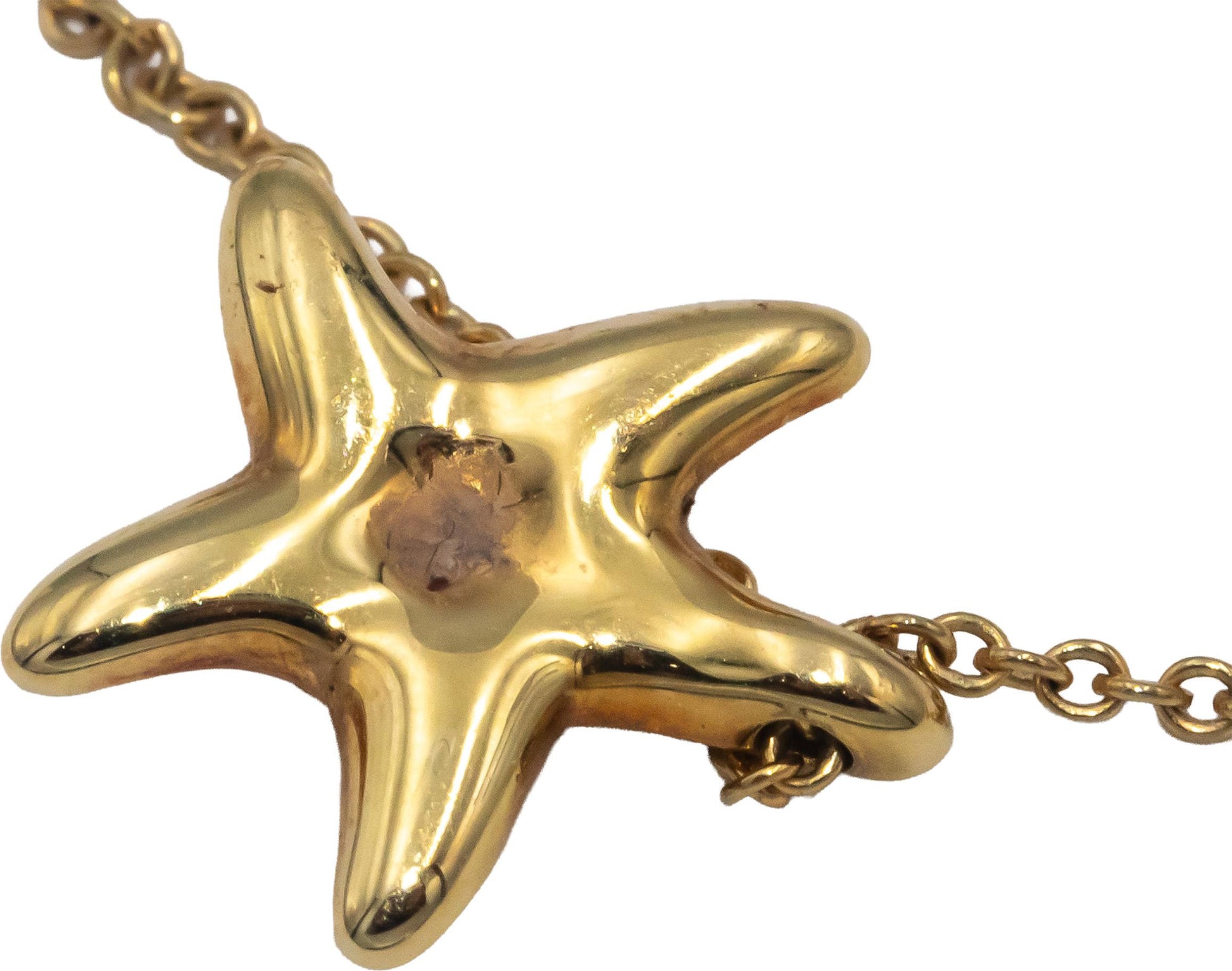 TIFFANY & CO 18k Yellow Gold Elsa Peretti Starfish Pendant Necklace $1425 Retail