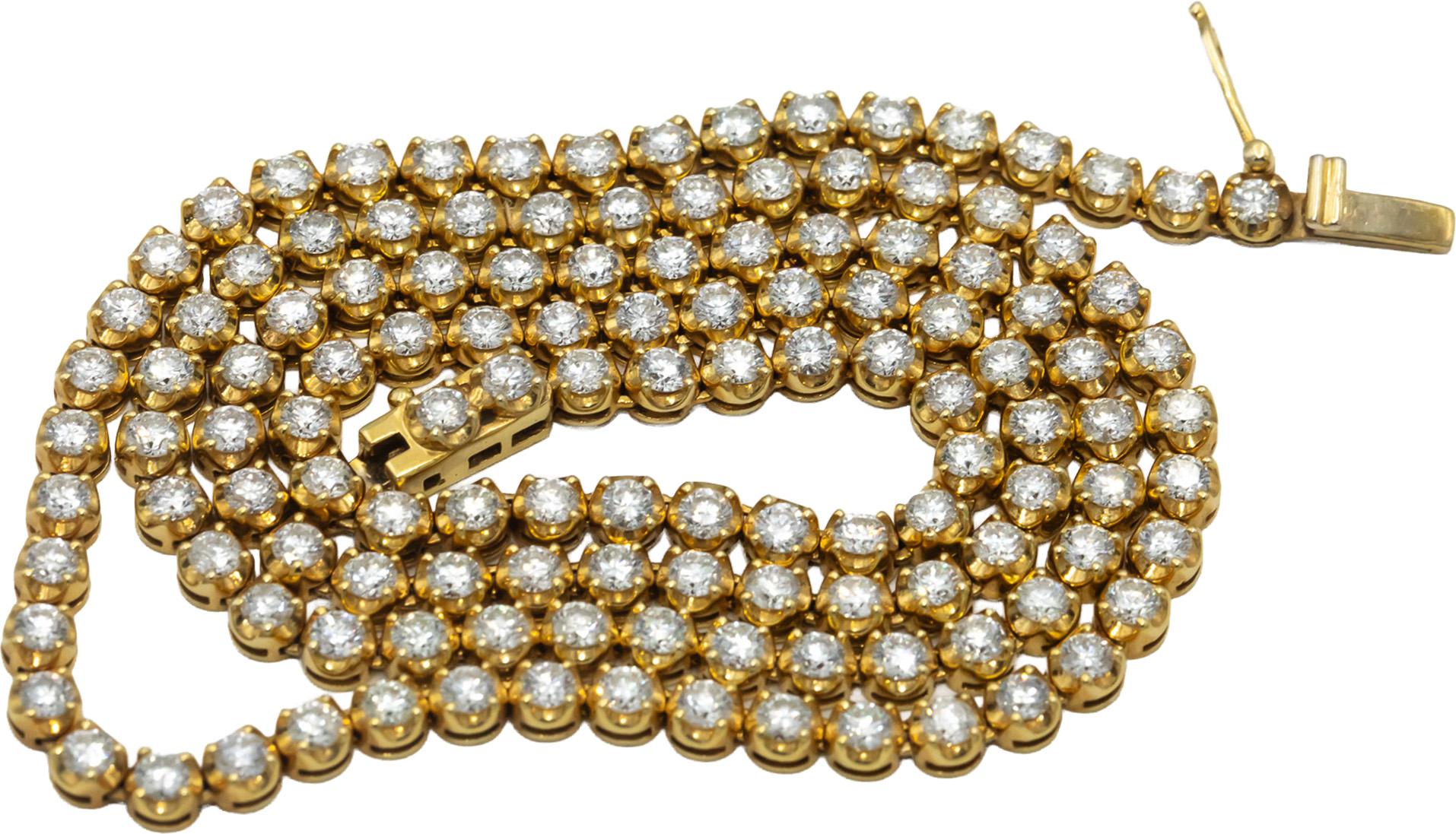 Round Diamond 14k Yellow Gold Jewelry Tennis Necklace Chain 10.0CT