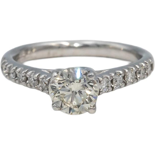 14k White Gold VS Round Diamond Engagement Ring 1.37CT w/ 1.07CT Center Sz 7