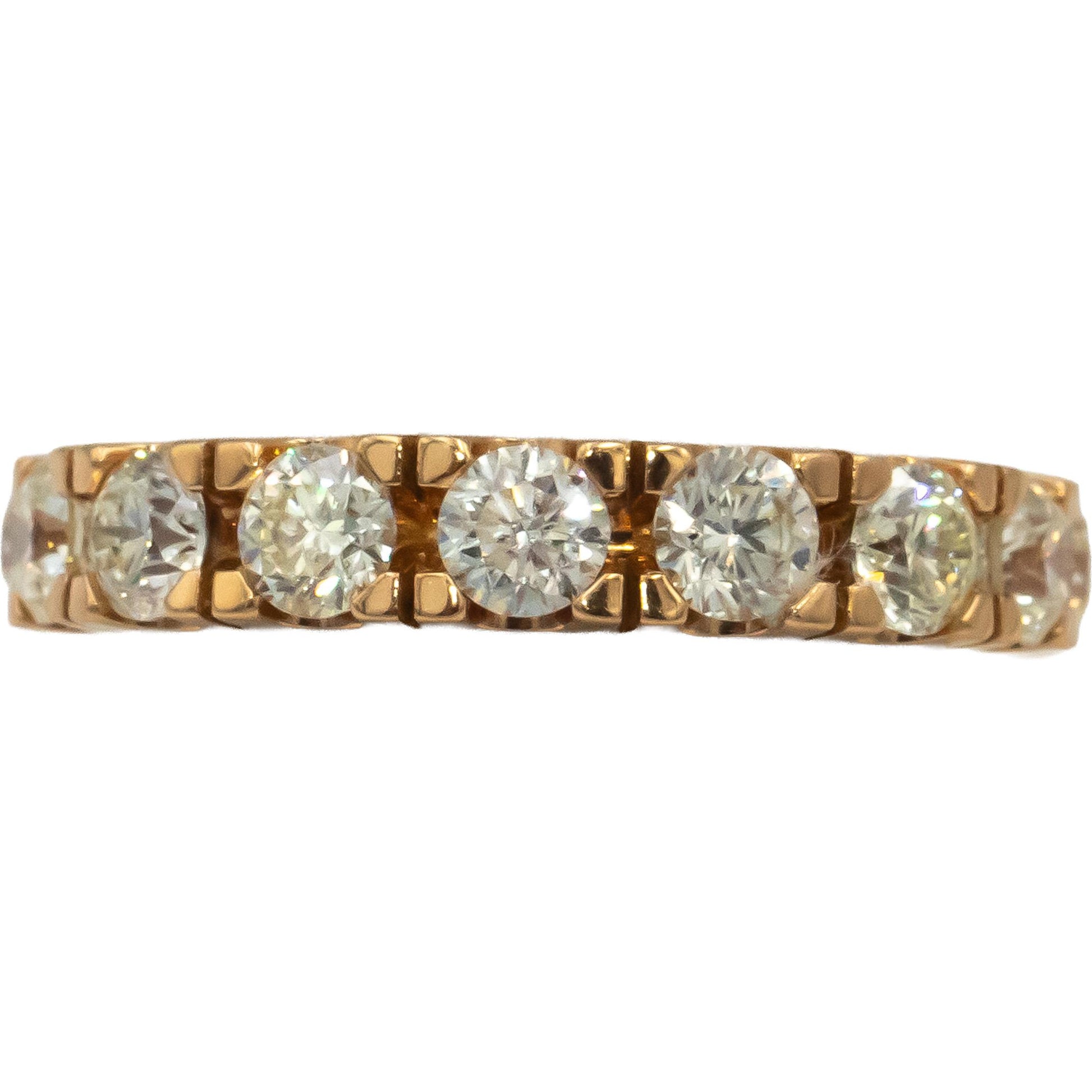 18k Rose Gold VS Round Diamond Half Eternity Band Ring 1.66CT Size 6.25