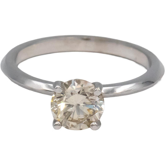 14k White Gold Round Diamond Solitaire Engagement Ring 1.06CT Size 6.5