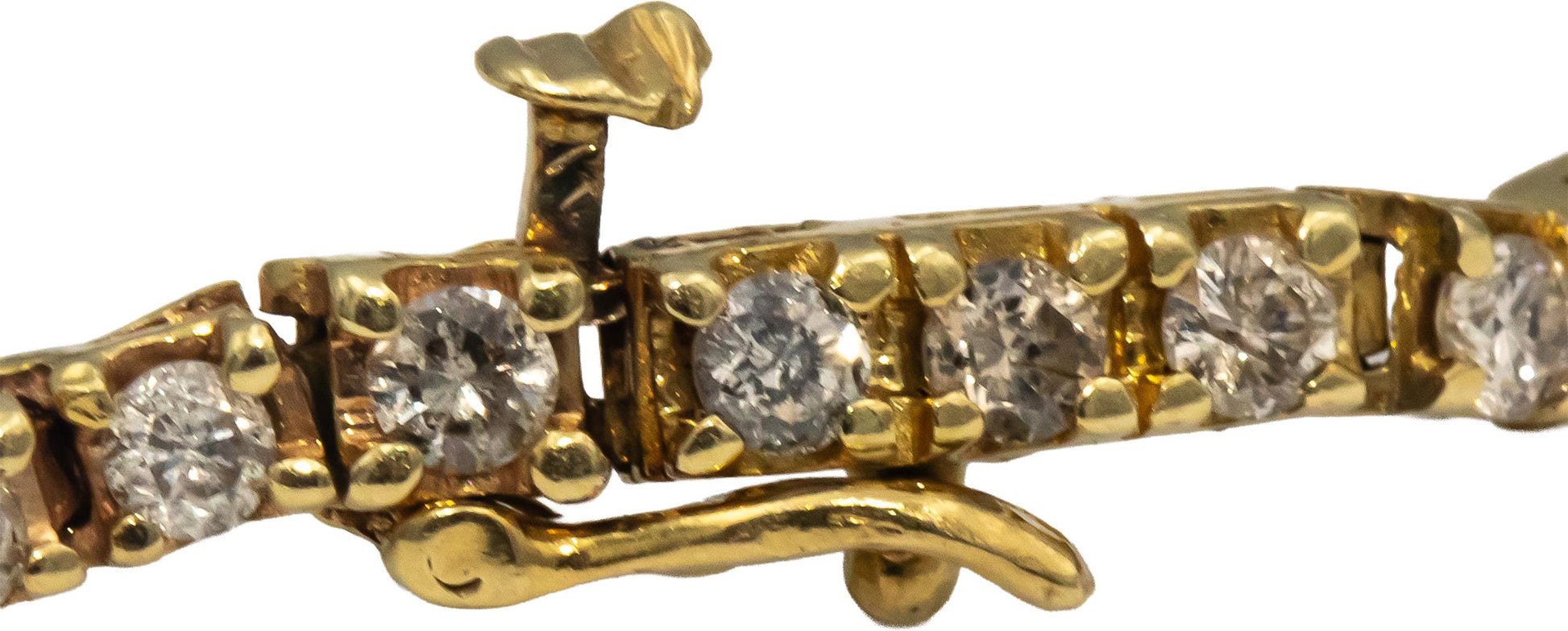 14k Yellow Gold Round Diamond Tennis Bracelet 2.50CT