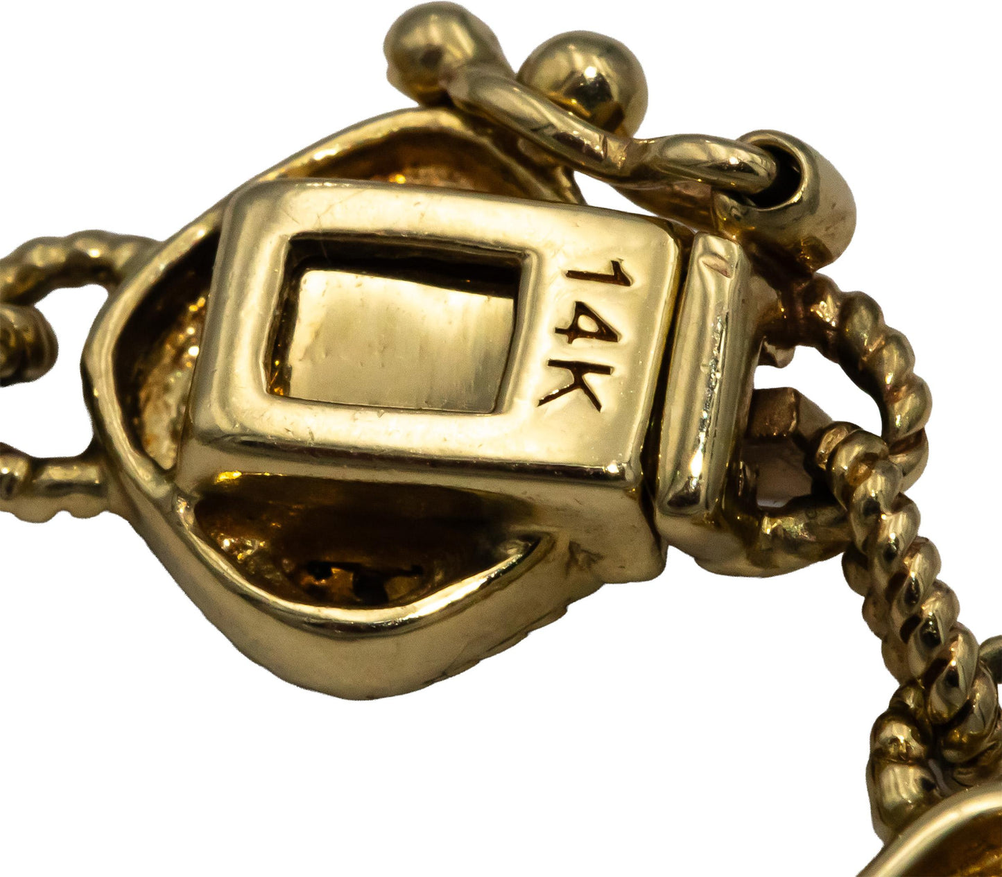 14k Yellow Gold Round Diamond Fancy Cluster Link Bracelet 1.0CT