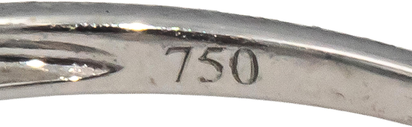 18k White Gold Round Diamond Cluster Band Ring 0.40CT Size 7.25