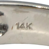14k White Gold Cabochon Cut Bezel Set Opal Solitaire Ring 2.0CT Size 10