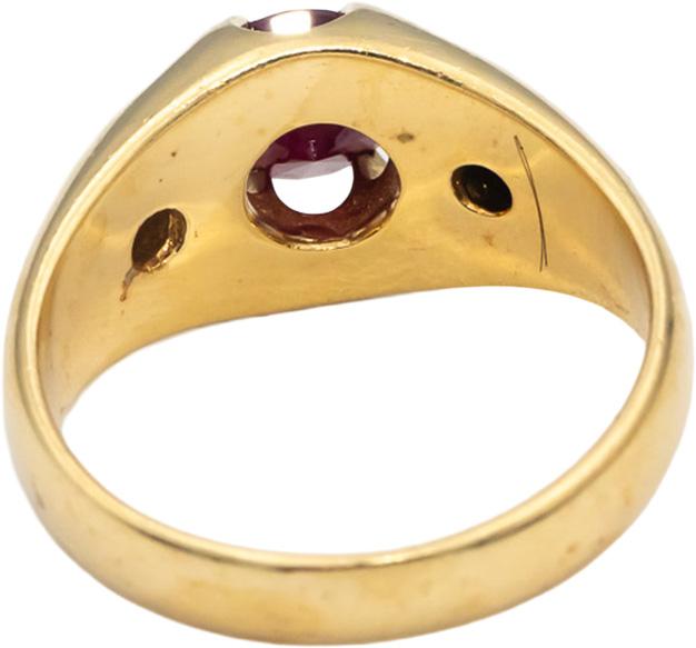 14k Yellow Gold Round Ruby & Diamond Cocktail Ring 1.78CT Size 10.25