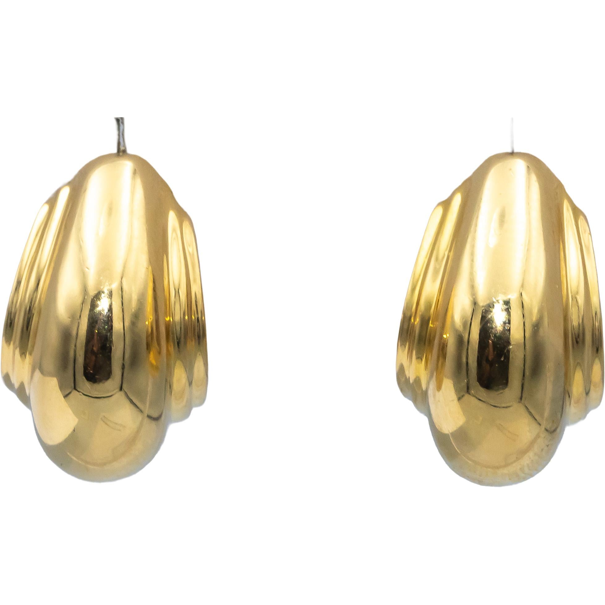 TIFFANY & CO. 18k Yellow Gold Paloma Picasso Chunky Hoop Huggie Earrings