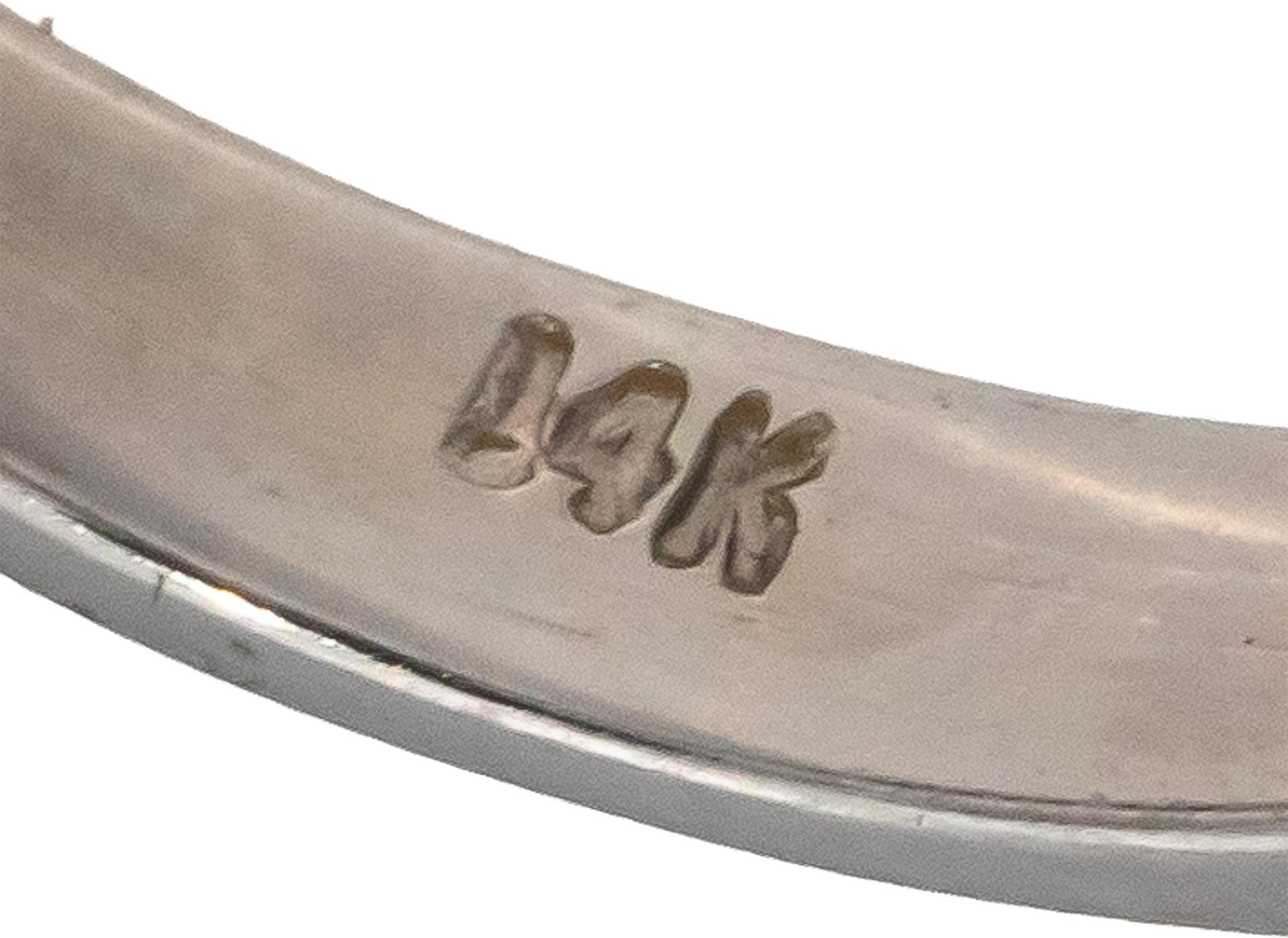 14k White Gold 11.0mm Pearl Round & Baguette Diamond Ring 0.50CT Size 4.75