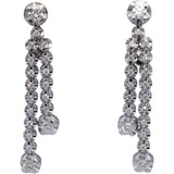 14k White Gold Round Diamond Drop Dangle Earrings 1.20CT