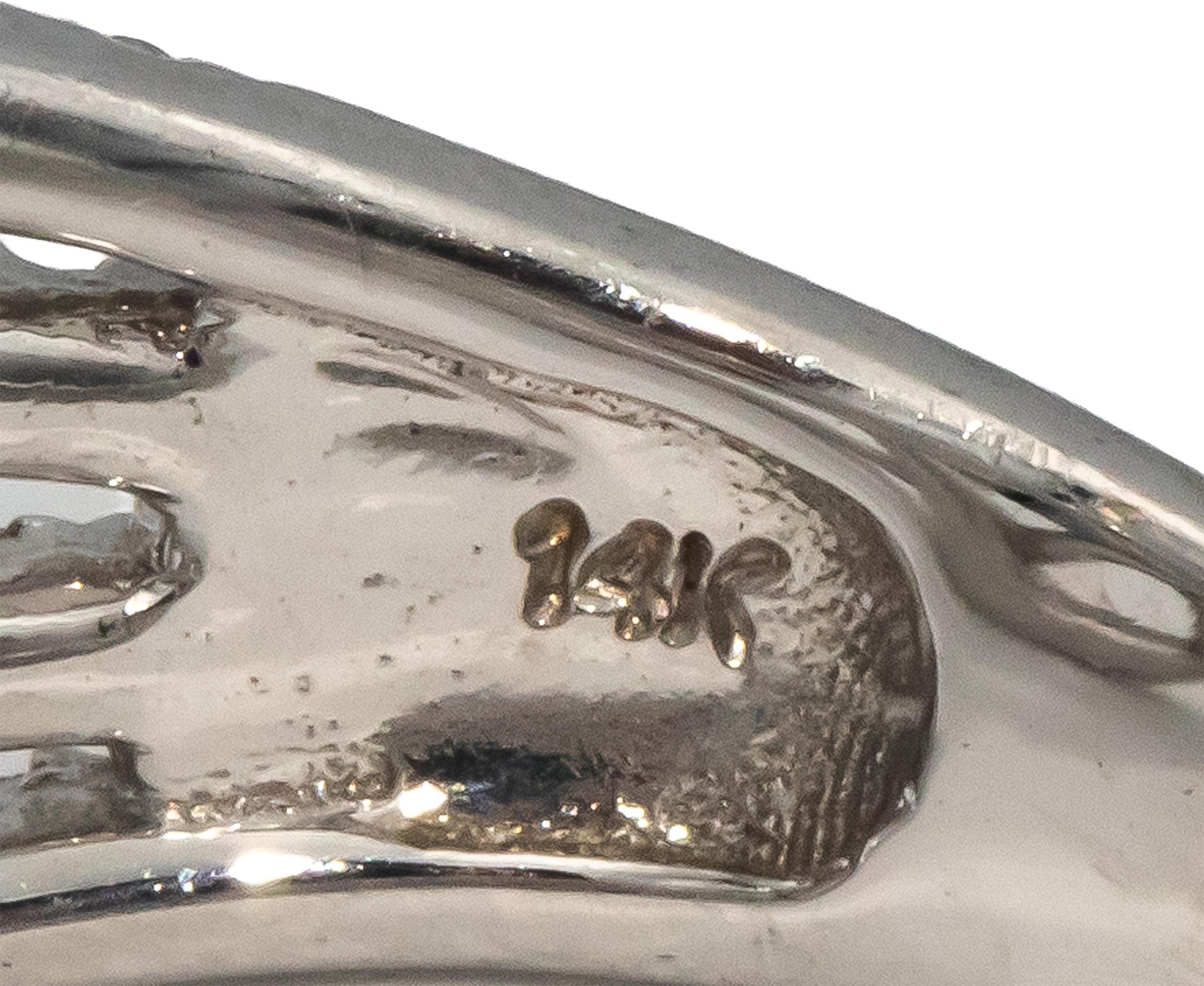 14k White Gold Round Diamond Woven Band Ring 1.0CT Size 7