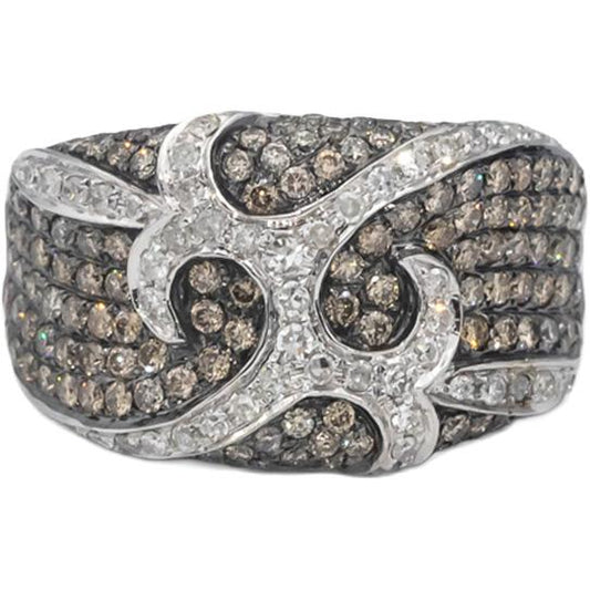 14k White Gold Round Diamond Cluster Cocktail Ring 2.0CT Size 7.5