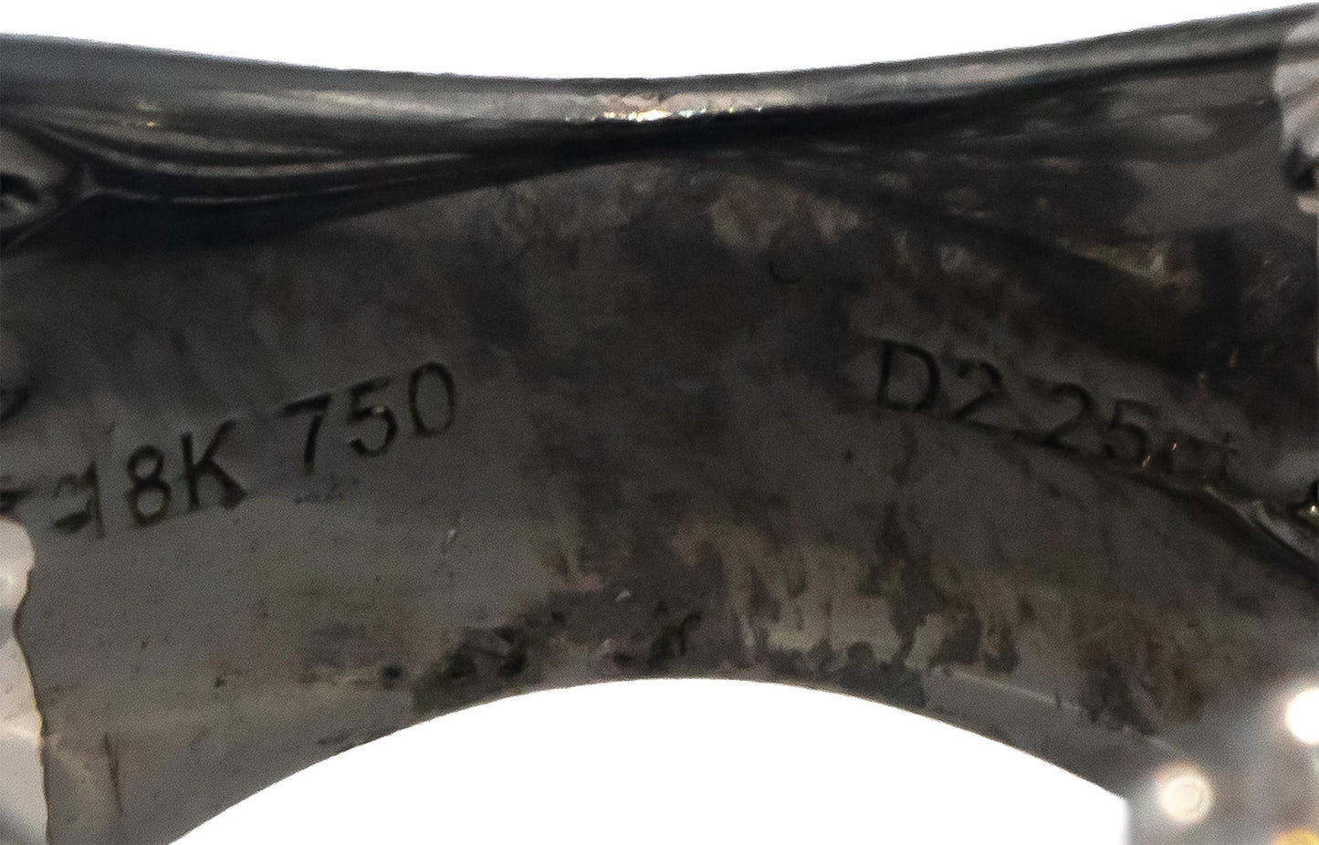 18k White Gold Black Rhodium Round Diamond Crossover Ring 2.25CT Size 7.5