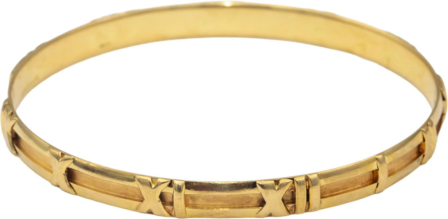 TIFFANY & CO. Vintage 18k Yellow Gold Atlas Collection Bangle Bracelet