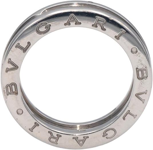 BVLGARI Designer 18k White Gold B.zero1 Band Ring Size 7 Euro Size 54
