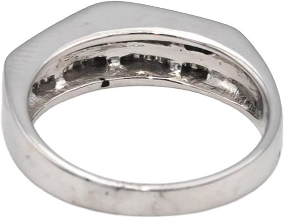 14k White Gold Baguette Cut Channel Set Two Row Band Ring 0.35CT Size 7