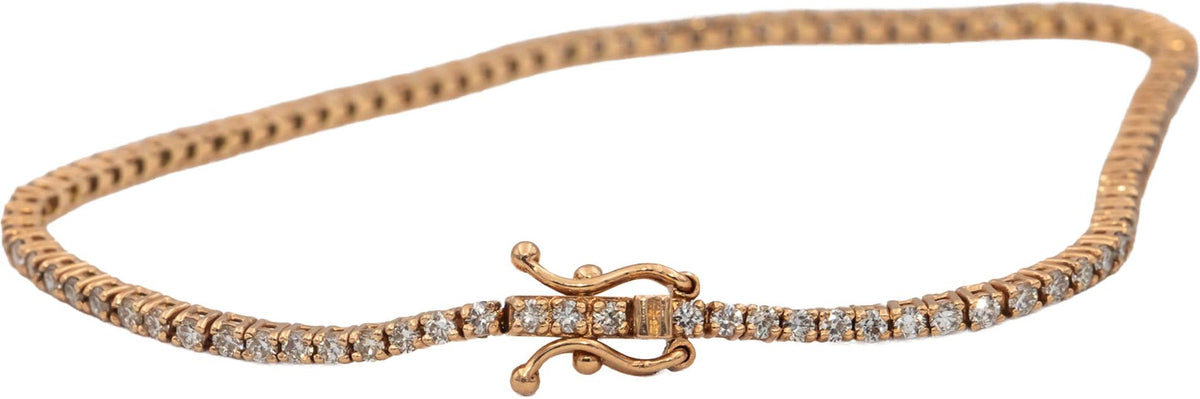14k Rose Gold Round Diamond Tennis Bracelet 1.70CT