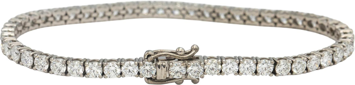 14k White Gold VS Round Diamond Tennis Bracelet 7.45CT