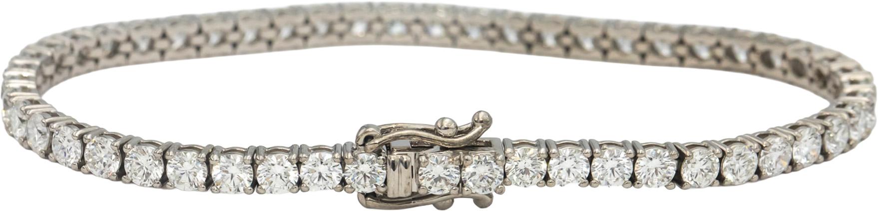 14k White Gold VS Round Diamond Tennis Bracelet 7.45CT