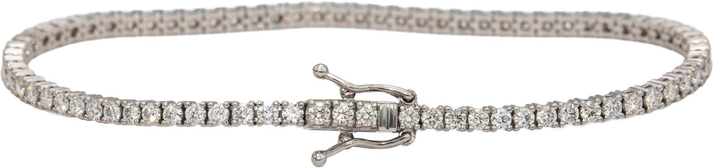 14k White Gold VS Round Diamond Tennis Bracelet 2.74CT