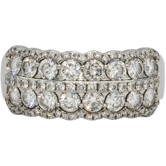 LE VIAN Platinum Round VS Diamond Wide Cluster Band Ring 1.50CT Size 8